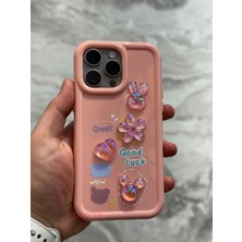 SPHONE Apple iPhone 13 Pro Max  Kılıf 3D Kabartma Emoji Figür Ayıcık Çiçek Kurdele Happy Good Luck Funny Heart