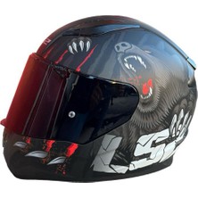 LS2 Rapıd 2 Clawn Mat Siyah-Gri-Kırmızı Kask