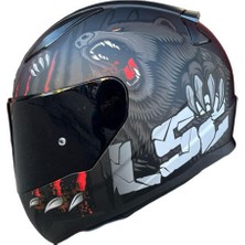 LS2 Rapıd 2 Clawn Mat Siyah-Gri-Kırmızı Kask