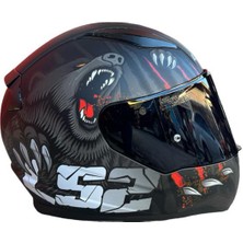 LS2 Rapıd 2 Clawn Mat Siyah-Gri-Kırmızı Kask