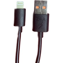 Phoneaks Apple iPhone USB To Lightning 2.4A 1 Metre Şarj ve Data Kablosu Siyah