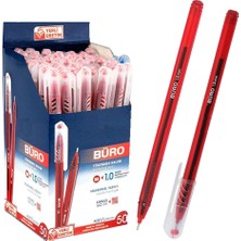 İleri Grup Pensan Büro Tükenmez Kalem 1 mm Kırmızı 50'li Paket