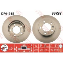 Trw DF6131S Fren Diski Ön Master Iıı 10- / Movano B 10- / NV400 10- Havalı 302MM