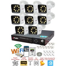 Fury 8 Kamera 5mp Lens 1080P 2mp Color Görüntü 8 Warm LED Gece Görüş Fullhd Güvenlik Kamera Sistemi 5525W 320GB