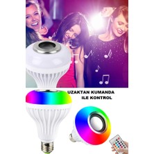 Rgb Tüm Renkler Bluetooth LED Hoparlör Lamba, Bluetooth Speaker, Animasyonlu Lamba, Kumandalı