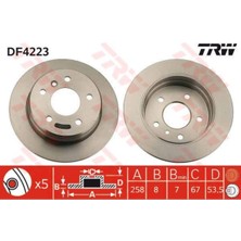 Trw DF4223 Fren Diski Arka 5d 258MM W168 A Serısı 99- Fırsat