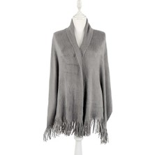 Bursa İpek Antrasit Angora Şal