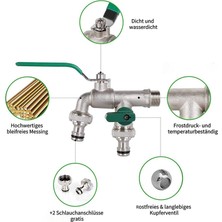 Humble 1/2 Inç Çift Çıkışlı Musluk Pas ve Donmaya Karşı Koruma Çift Bağlantılı ve Hortum Nozullu Yüksek Kaliteli Pirinç Musluk (Yurt Dışından)