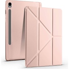 M.TK Moveteck Samsung Galaxy Tab S9 11 Inç SM-X710 Tablet Kılıfı Kalem Bölmeli Pu Deri Arkası Yumuşak Koruyucu Standlı Silikon Kılı