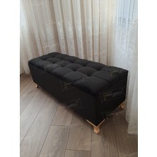 AldaGelsin Yeni Model Lüks Çizgi Kapitoneli Sandıklı Puf Bench (120*45) Gold Ayak
