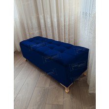 AldaGelsin Yeni Model Lüks Çizgi Kapitoneli Sandıklı Puf Bench (120*45) Gold Ayak