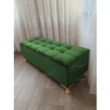 AldaGelsin Yeni Model Lüks Çizgi Kapitoneli Sandıklı Puf Bench (70*45) Gold Ayak