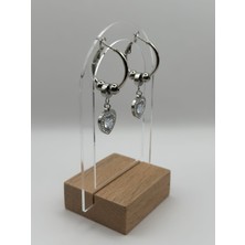Arnes Jewelry Çelik Sallantılı Zirkon Taşlı Kalpli Küpe