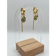 Arnes Jewelry Çelik Zirkon Taşlı Göz Sallantılı Küpe