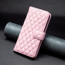 Seashell Digital Samsung Galaxy S21+5G Cüzdan Kapağı Için, Basılı Eşkenar Dörtgen Desen Yumru Geçirmez Standı Mat Pu Deri Vaka Pembe (Yurt Dışından)