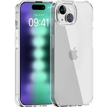 Kzy Apple iPhone 15 Plus ile Uyumlu Kapak Kristal Clear Case Sert Şeffaf Mika Kılıf