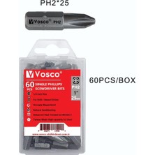 Vosco Bits Uç Matkap Ucu Tornavida Ucu Vidalama Ucu Ph2-25 mm  - 1 Adet