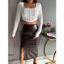 Elg Yırtmaçlı Kalem Etek