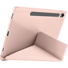 FUJİMAX Samsung Galaxy Tab S9 Fe SM-X510 Kılıf Yatay ve Dikey Standlı Uyku Modlu Kalemlikli Trifold Arkası Soft Silikon Smart Kılıf