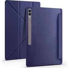 FUJİMAX Samsung Galaxy Tab S9 Ultra SM-X910 Kılıf Yatay ve Dikey Standlı Uyku Modlu Kalemlikli Trifold Arkası Soft Silikon Smart Kılıf