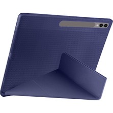 FUJİMAX Samsung Galaxy Tab S9 Ultra SM-X910 Kılıf Yatay ve Dikey Standlı Uyku Modlu Kalemlikli Trifold Arkası Soft Silikon Smart Kılıf