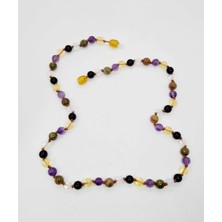 Doğal Taş Dünyası Aslan Burcu Oniks Unakit Sitrin Opal Ametist Kolye