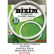 Cata Bizim 32WATT T5 Ince Simit Floresan Ampul Beyaz Renk 32 W Bizim Marka