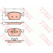 TRW Ön Fren Balata Audı A4-A5 2014 155.2X63.8X17 Kullaklı 8W0698151K-8W0698151Q
