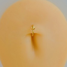 Heppii 316 L Çelik Küçük Topçuklu Düz Halka Göbek Piercingi 6 mm Gold Renk