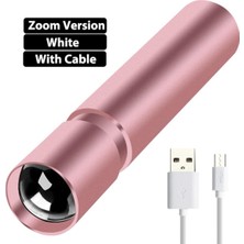 Pandoraplanet Q5 Zoom Sürümü El Feneri 600MAH USB Şarj Mini Kamp Işıklı Fener (Yurt Dışından)