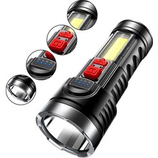 Pandoraplanet Modlu Uzun Mesafeli LED El Feneri USB Şarj Edilebilir LED Torch, Cob Sidelight Taşınabilir Spot Işığı ile (Yurt Dışından)