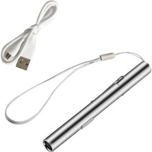 Pandoraplanet Tıbbi Kullanışlı Kalem Şekilli USB Şarj Edilebilir El Feneri Klipsli LED Torch (Yurt Dışından)