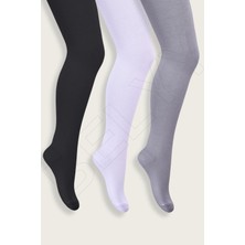 Belyy Socks 3 Lü Paket Düz Pamuklu Kız Çocuk Külotlu Çorap