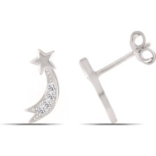 Parmas Design Kayan Yıldız Zirkon Taşlı 925 Ayar Gümüş Kadın Küpe