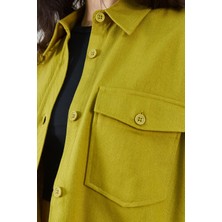 Edition Olive Gabardin Ön Cep Detaylı Gömlek