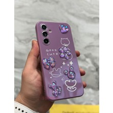 SPHONE Samsung Galaxy M34 5g 3D Kabartma Emoji Figür Ayıcık Çiçek Kurdele Happy Good Luck Funny Heart