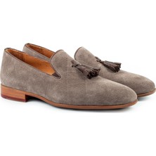 Zerbay Hekla Püsküllü Mikrolight Taban Loafer Hakiki Deri Süet Erkek Klasik Ayakkabı