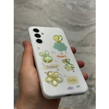 SPHONE Samsung Galaxy A34 5g Kılıf 3D Kabartma Emoji Figür Ayıcık Çiçek Kurdele Happy Good Luck Funny Heart