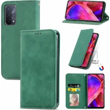 Yihang Boutique Oppo A93 5g Için Basit Iş Kordon Deri Kılıf Fermuar Cüzdan (Yurt Dışından)