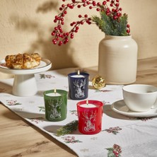 Selka Home 3'lü Christmas Geyik Tasarım Cam Kokulu Candle Mum 110 gr