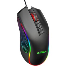 Claw's Crossfire V1 12800 Dpi Full Wide RGB Özel ABS Doku & Claw's Reflex Örgü Kablolu Gaming Mouse - Siyah