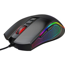 Claw's Crossfire V1 12800 Dpi Full Wide RGB Özel ABS Doku & Claw's Reflex Örgü Kablolu Gaming Mouse - Siyah