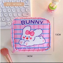 Syn İletişim 13*13 Ölçüler Ped Makyaj Kozmetik Çantası Kablo Şarj Aleti ve Kırtasiye Ürünlerinide Düzenleyici Olarak Kullanabilirsiniz Teddy Coco Bear Makyaj Ped Kozmetik Çantası Düzenleyici