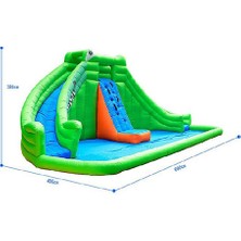 OSER DIŞ TİCARET Safari Çift Kaydıraklı Şişme Aqua Su Parkı Şişme Oyun Parkı Şişme Su Kaydırağı Modelleri