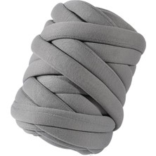 Burake Düğüm Battaniye Halısı Için 500G/1.1LBS Kalın Iplik 25MM Tüp Ipliği Gri (Yurt Dışından)