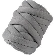 Burake Düğüm Battaniye Halısı Için 500G/1.1LBS Kalın Iplik 25MM Tüp Ipliği Gri (Yurt Dışından)