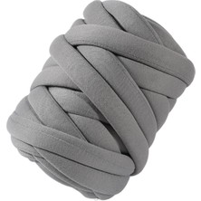 Burake Düğüm Battaniye Halısı Için 500G/1.1LBS Kalın Iplik 25MM Tüp Ipliği Gri (Yurt Dışından)