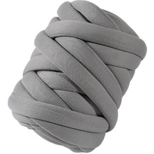 Burake Düğüm Battaniye Halısı Için 500G/1.1LBS Kalın Iplik 25MM Tüp Ipliği Gri (Yurt Dışından)
