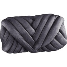Burake 1kg Kadife Tıknaz Iplik Kol Örgü Rahat Yıkanabilir Halı Yapımı Jumbo Derin Gri (Yurt Dışından)