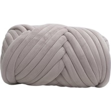 Burake 1kg Kadife Tıknaz Iplik Kol Örgü Rahat Yıkanabilir Halı Yapımı Jumbo Açık Gri (Yurt Dışından)
